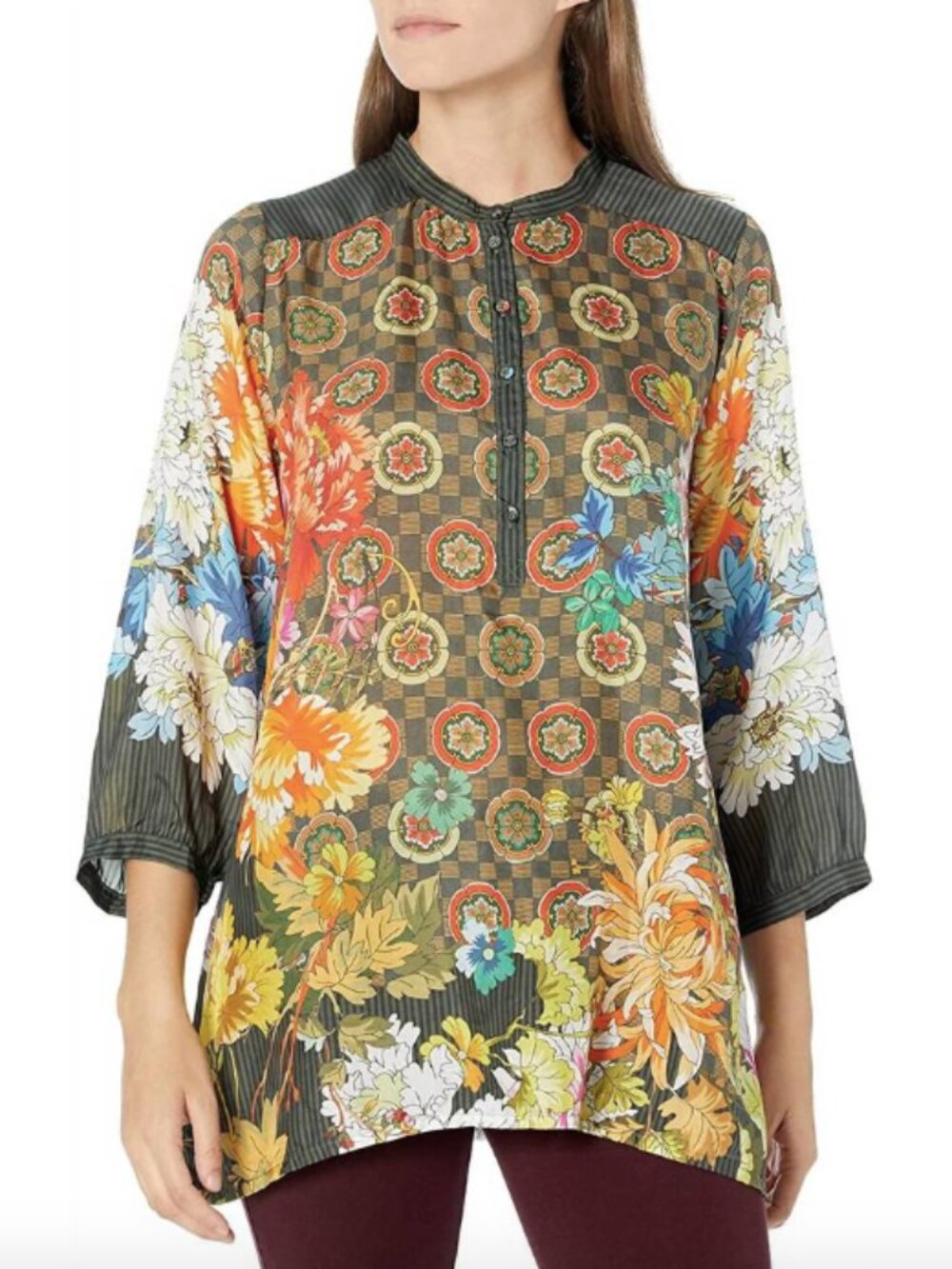 Johnny Was Bettina Silk Tunic Top XXL